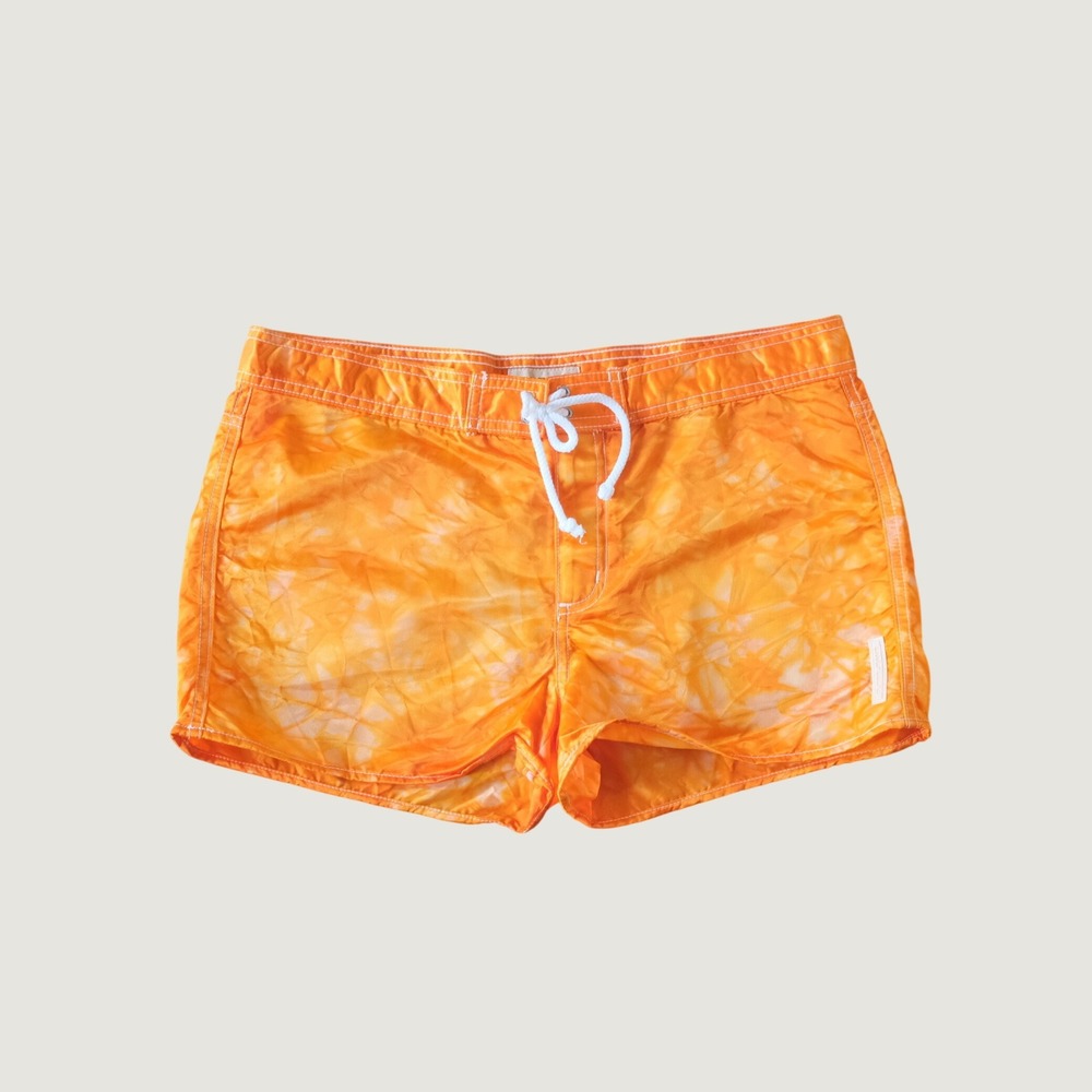 Guess Swim Shorts Womens‎ Orange Tie Dye Board Shorts Summer 30 Retro